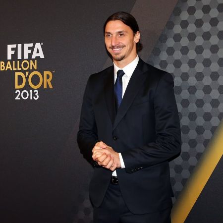 Zlatan Ibrahimovic in a black suit during Fifa ceremony.